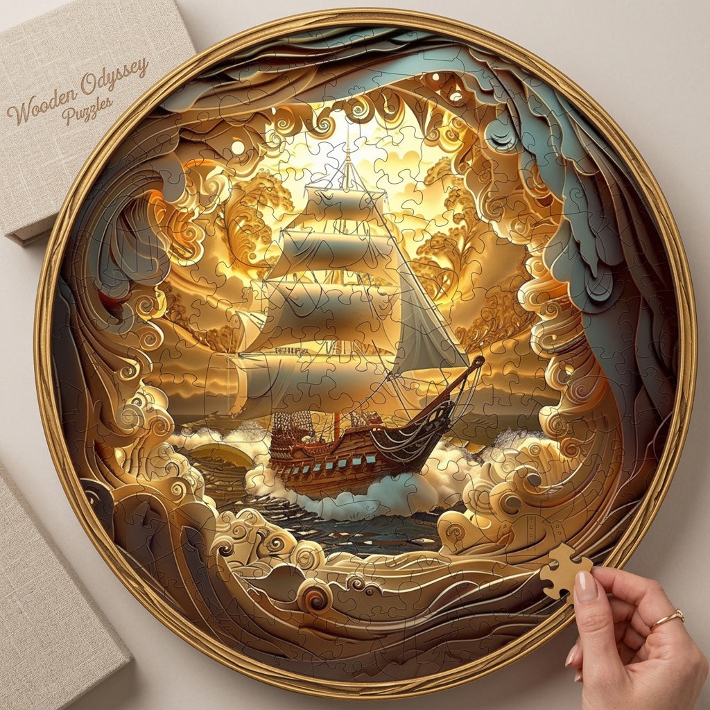 3D Wooden Sailing Puzzle - Build Your Own Ship